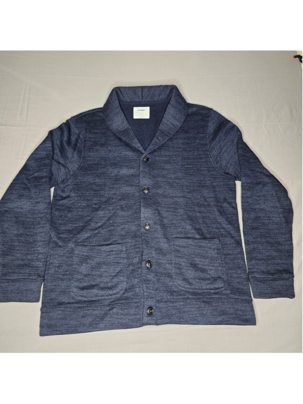 Old Navy Shawl Collar Cardigan Sweater Men’s XL Navy Blue Knit Button Front